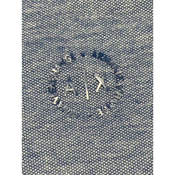Armani Exchange Men’s Polo Shirt Blue Contrast Trim Logo Size M - Picture 7 of 11